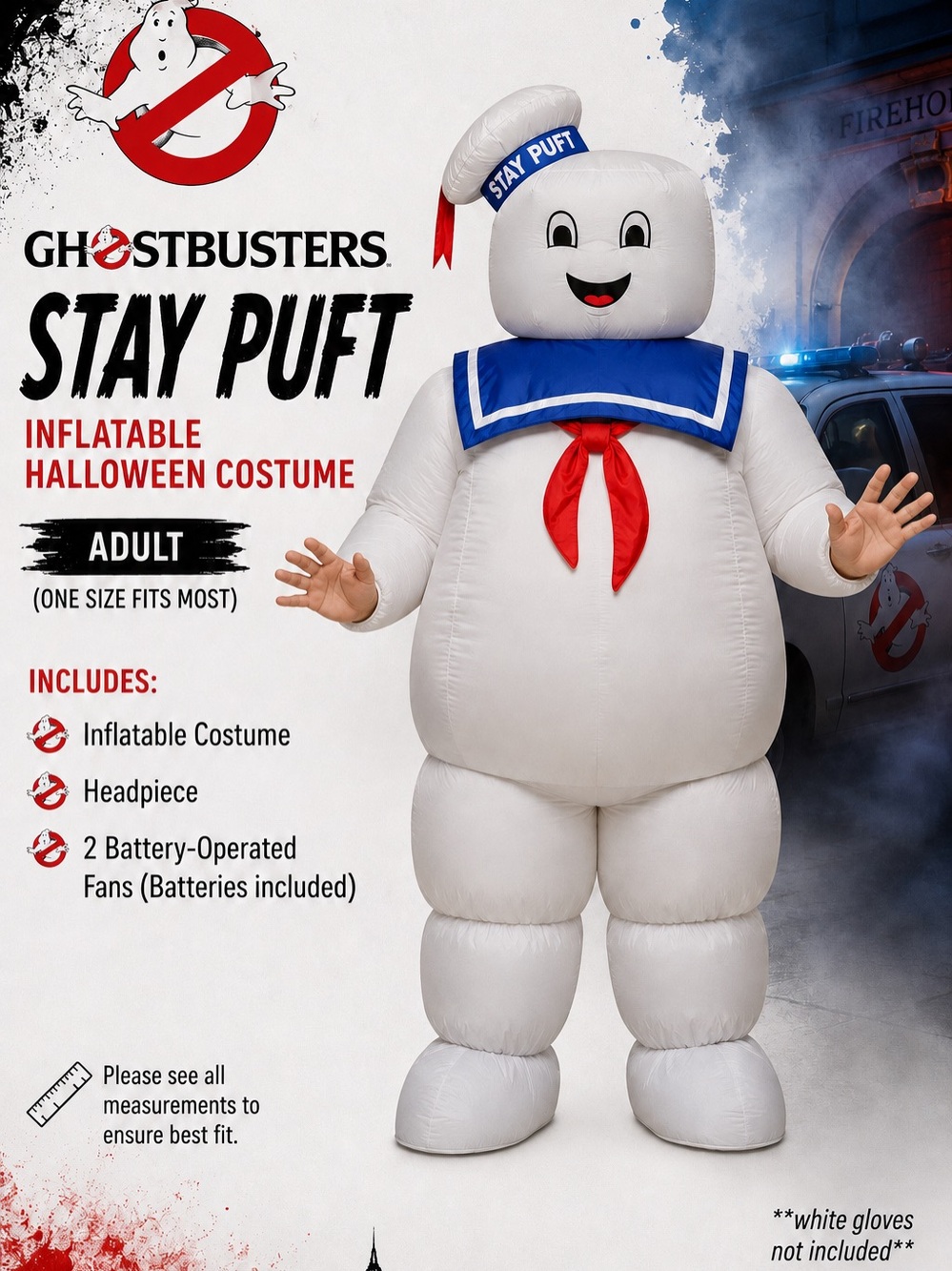 🎃 Ghostbusters Stay Puft Inflatable Halloween Costume